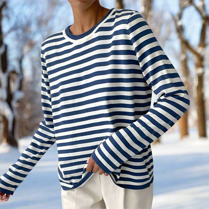 Rosalie Striped Long Sleeve Knit Top