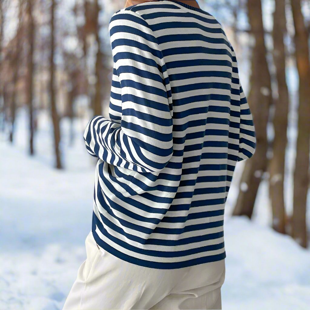 Rosalie Striped Long Sleeve Knit Top