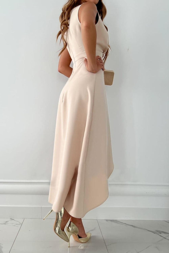 Valentina Asymmetric Wrap Midi Dress