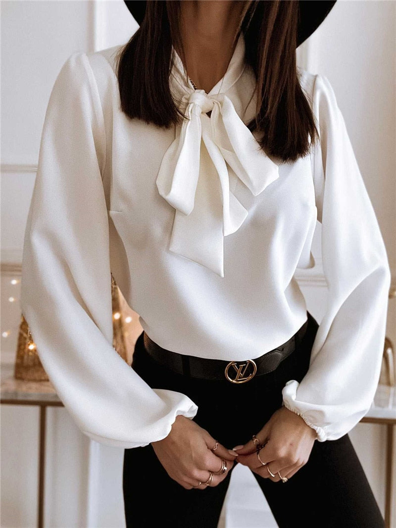 Vivienne Bow Neck Long Sleeve Blouse