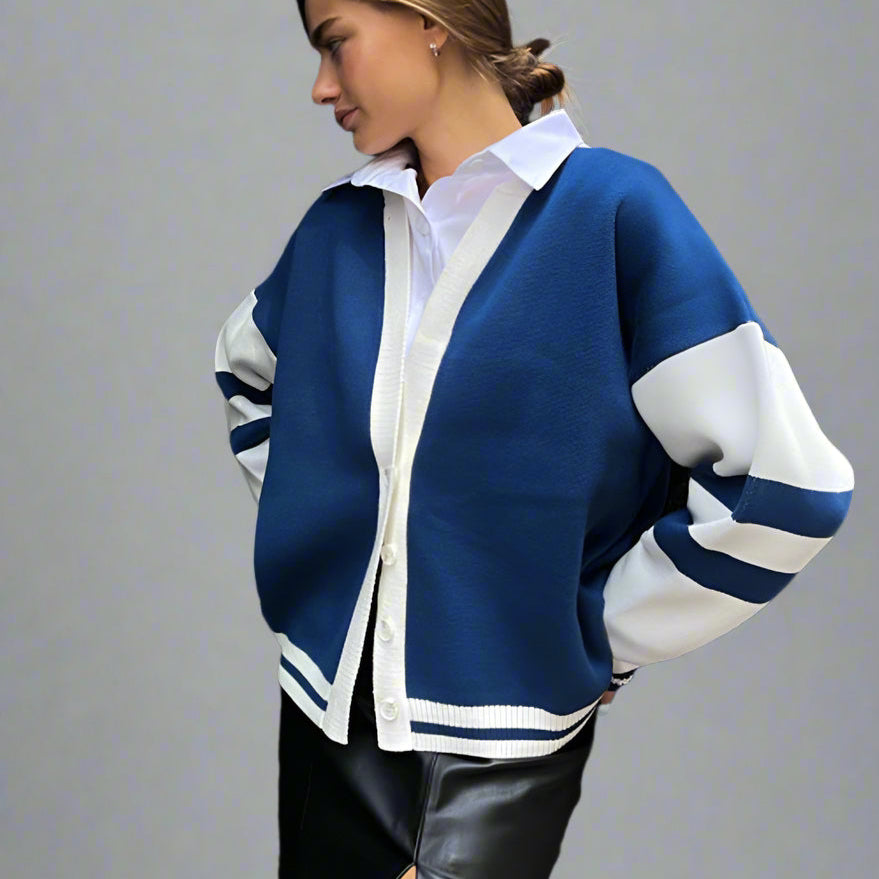 Linnea Contrast Trim Cotton Cardigan