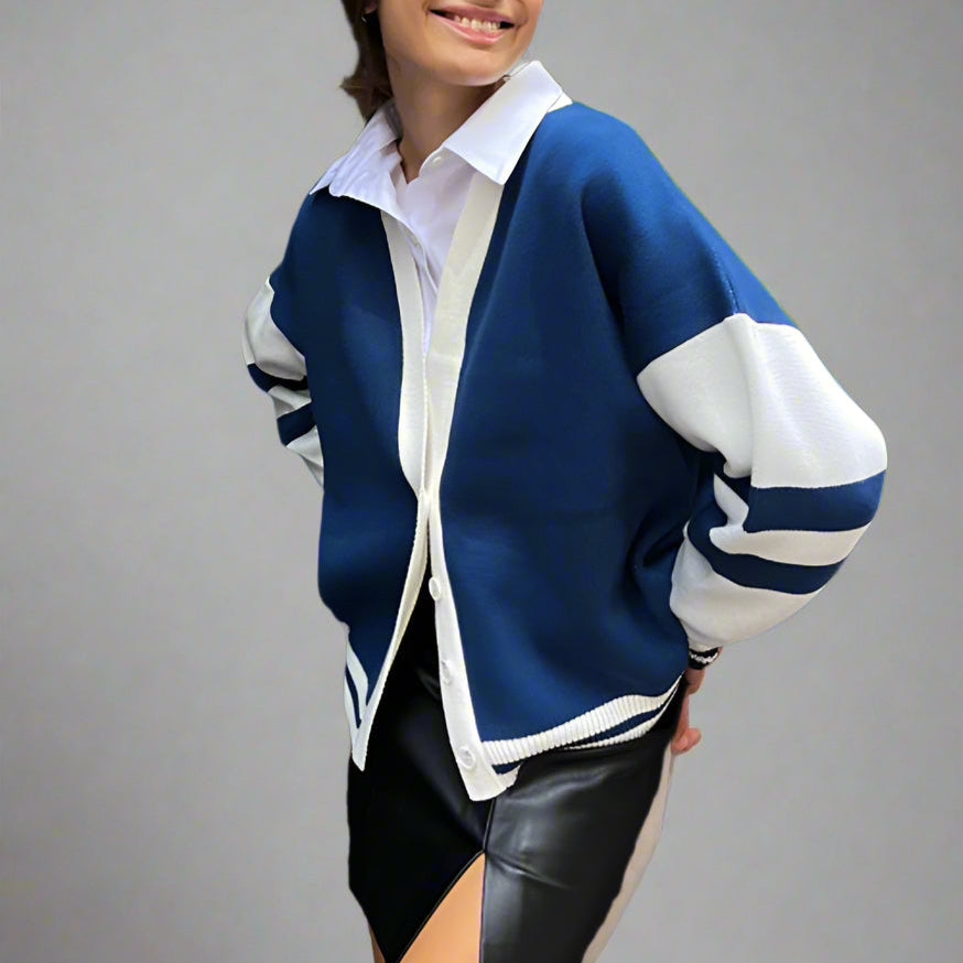 Linnea Contrast Trim Cotton Cardigan