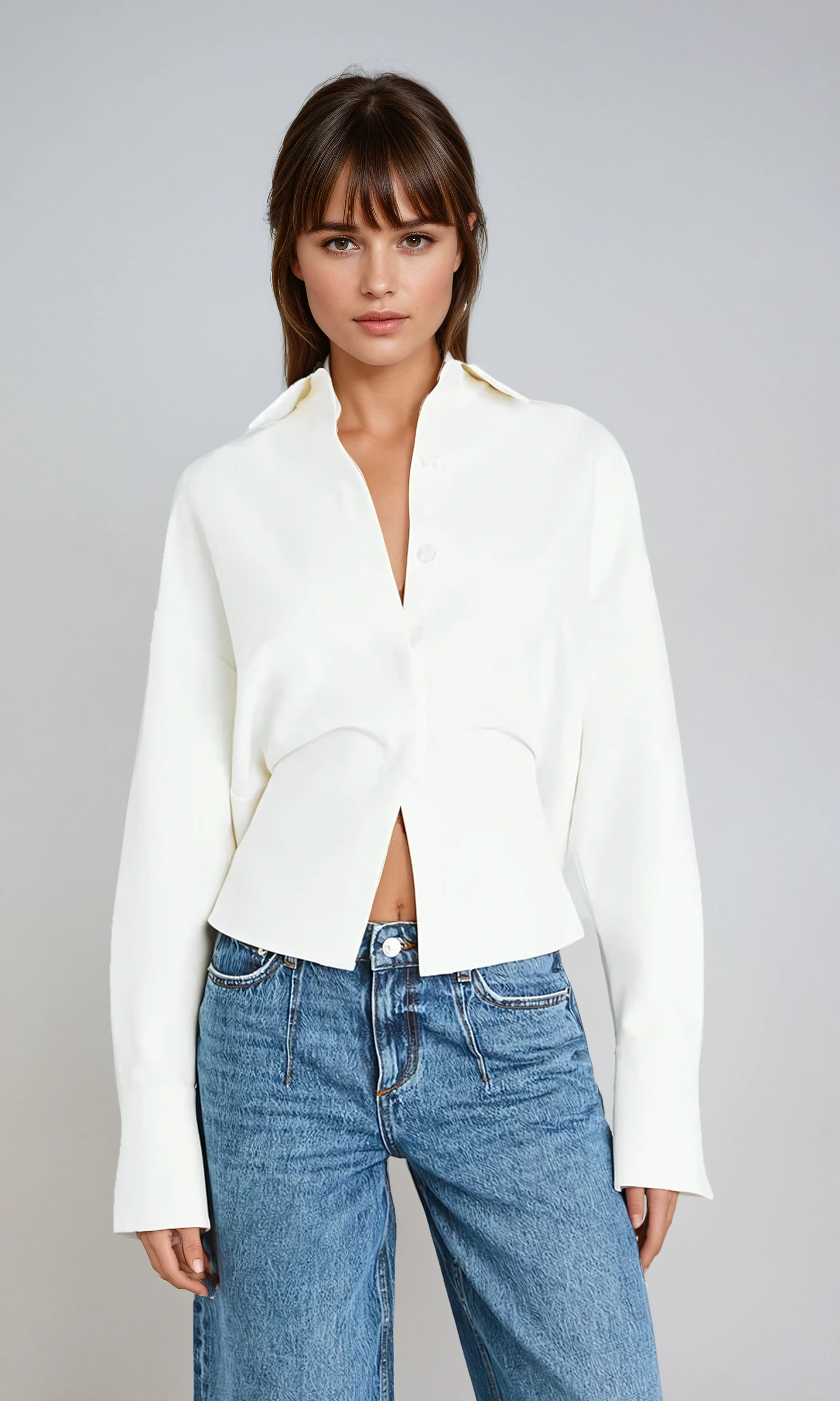 Cressida Draped Button Down Shirt