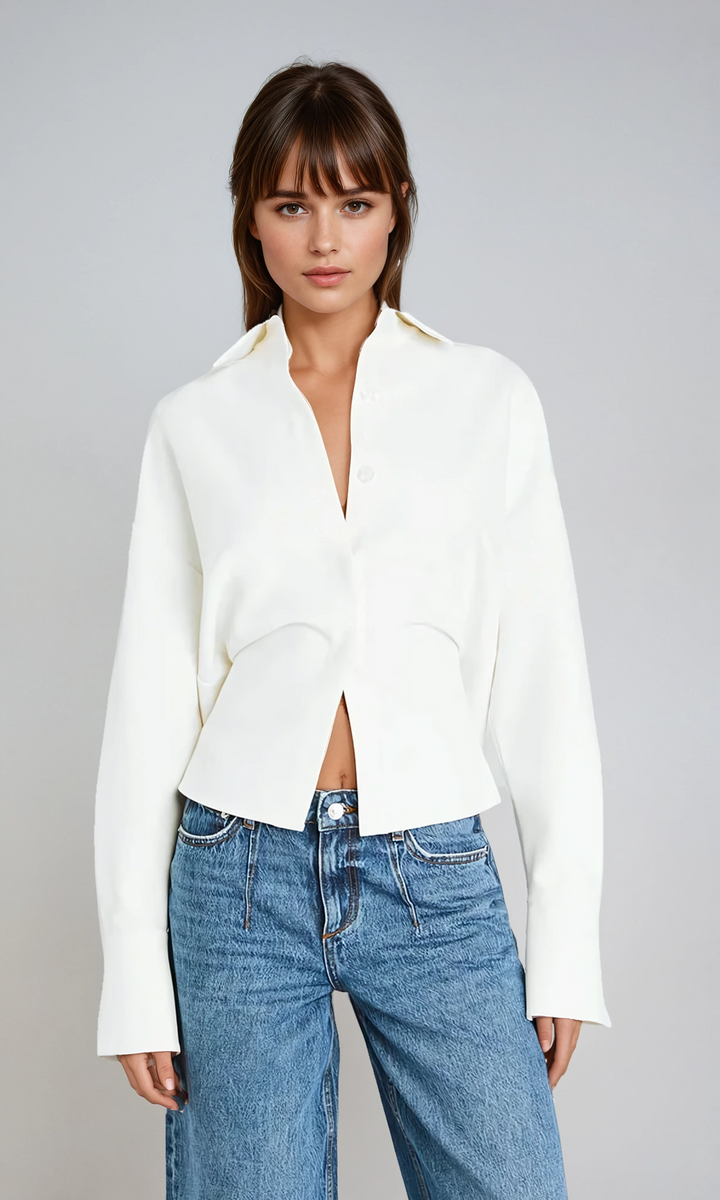 Cressida Draped Button Down Shirt