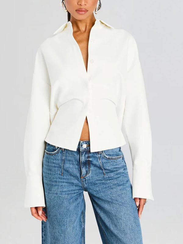 Cressida Draped Button Down Shirt