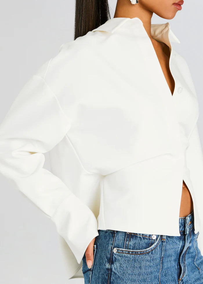 Cressida Draped Button Down Shirt