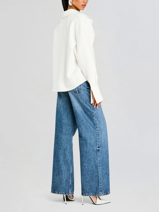 Cressida Draped Button Down Shirt