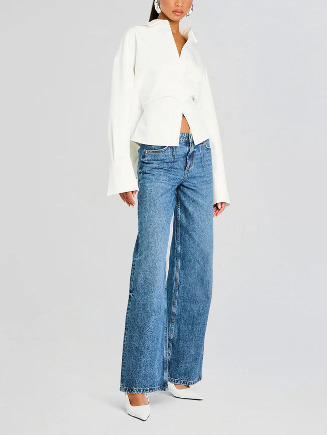 Cressida Draped Button Down Shirt