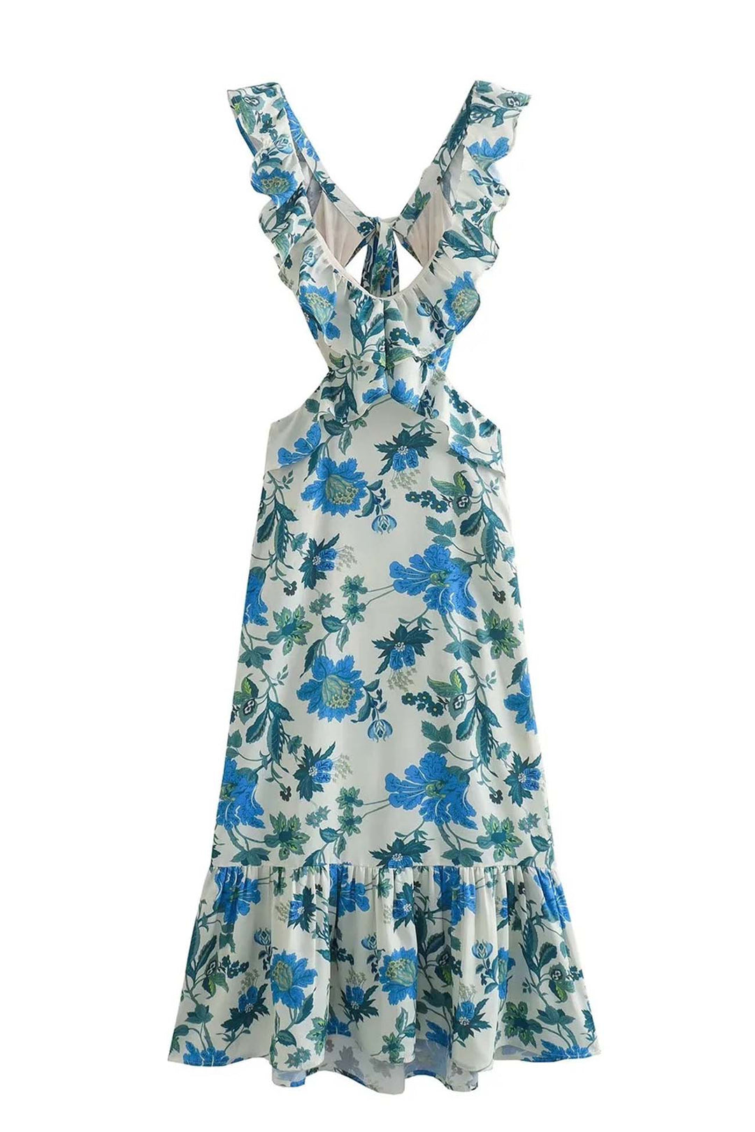 Amara Elegant Summer Maxi Dress, Sleeveless with Ruffle Straps