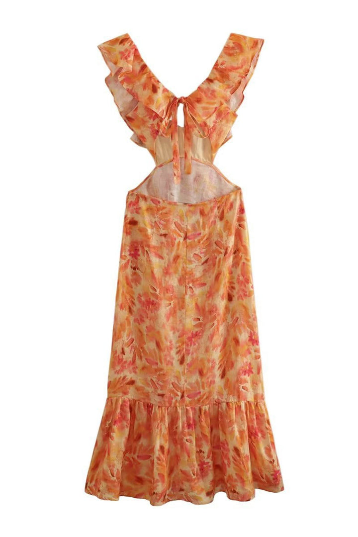 Amara Elegant Summer Maxi Dress, Sleeveless with Ruffle Straps