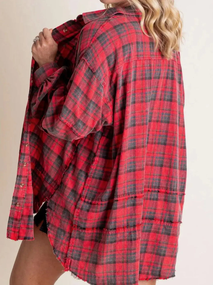 Linora Oversized Plaid Flannel Shirt
