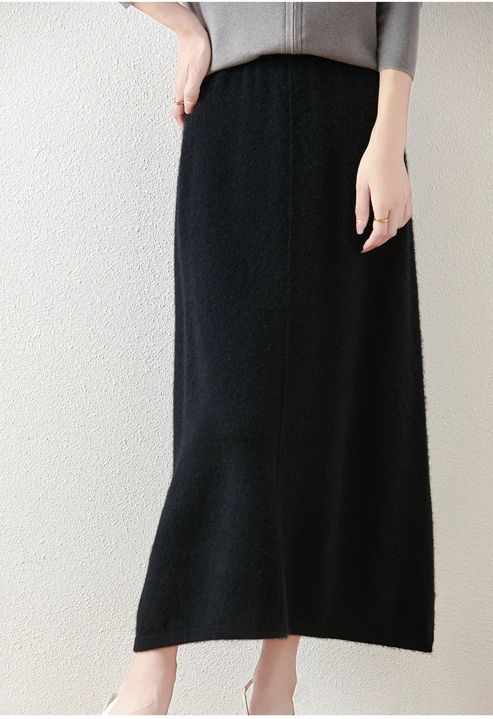 Evelora Merino Wool High Waist Skirt