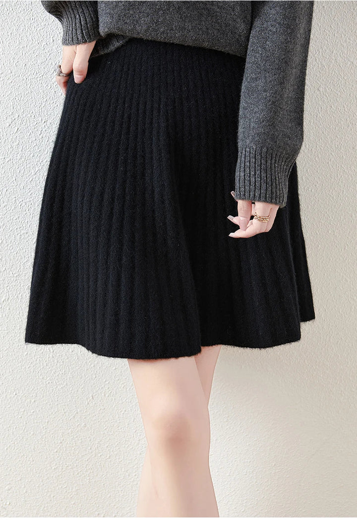 Célestine Merino Pleated Mini Skirt