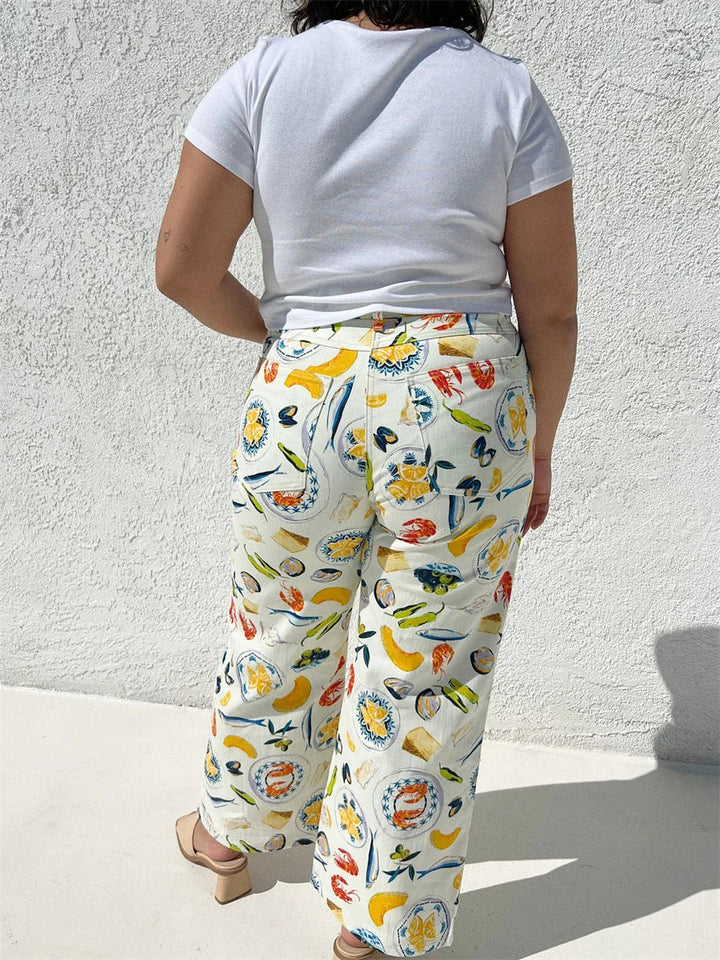 Maribelle Printed Straight Leg Jeans
