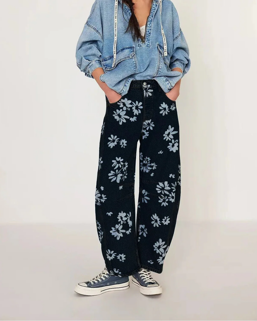 Linnea Floral Tapestry Wide Leg Jeans