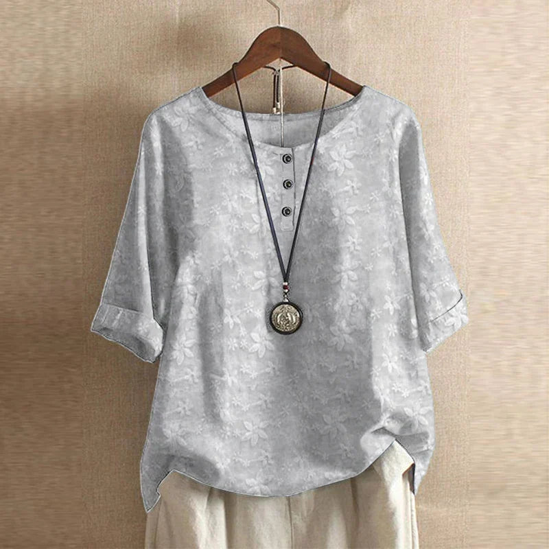 Virella Retro Print Relaxed Blouse