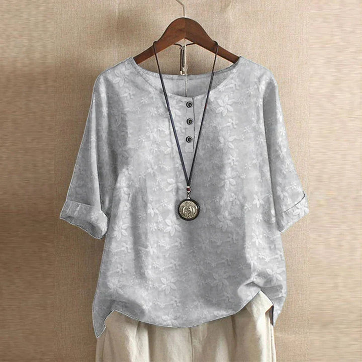 Virella Retro Print Relaxed Blouse