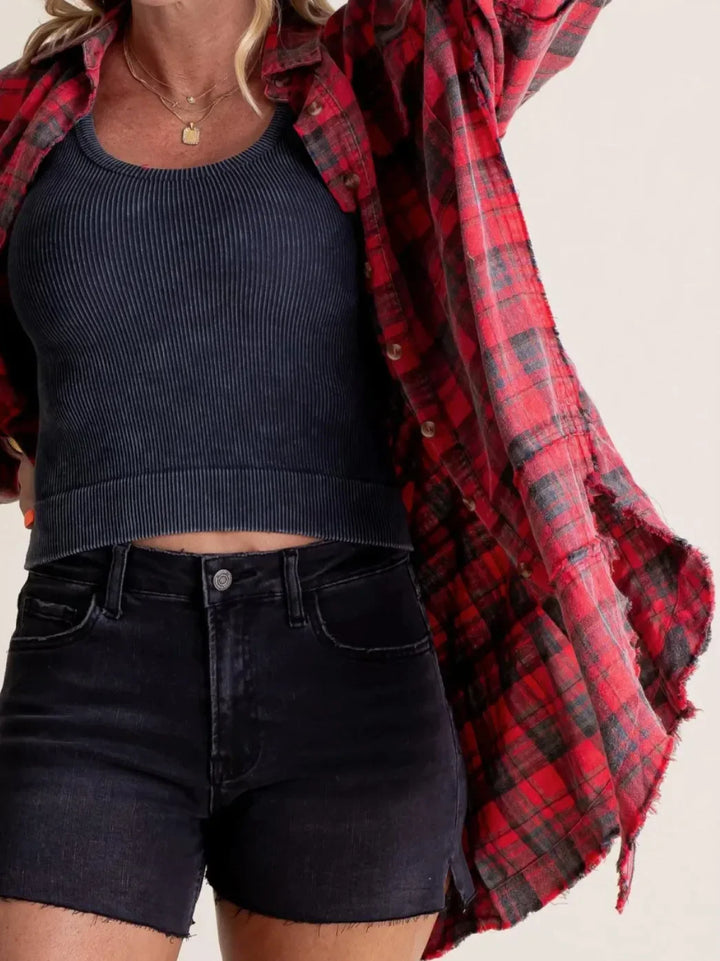 Linora Oversized Plaid Flannel Shirt