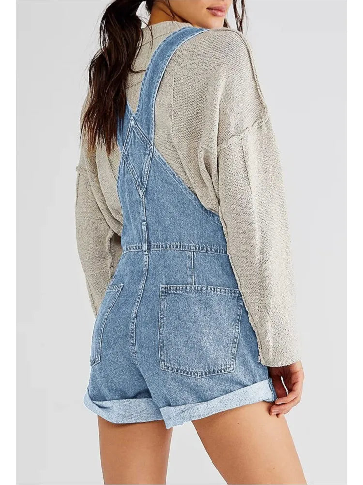 Harlow Vintage Denim Short Overalls