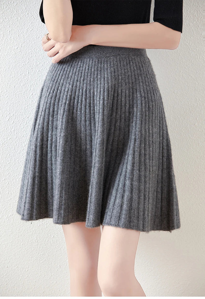 Célestine Merino Pleated Mini Skirt