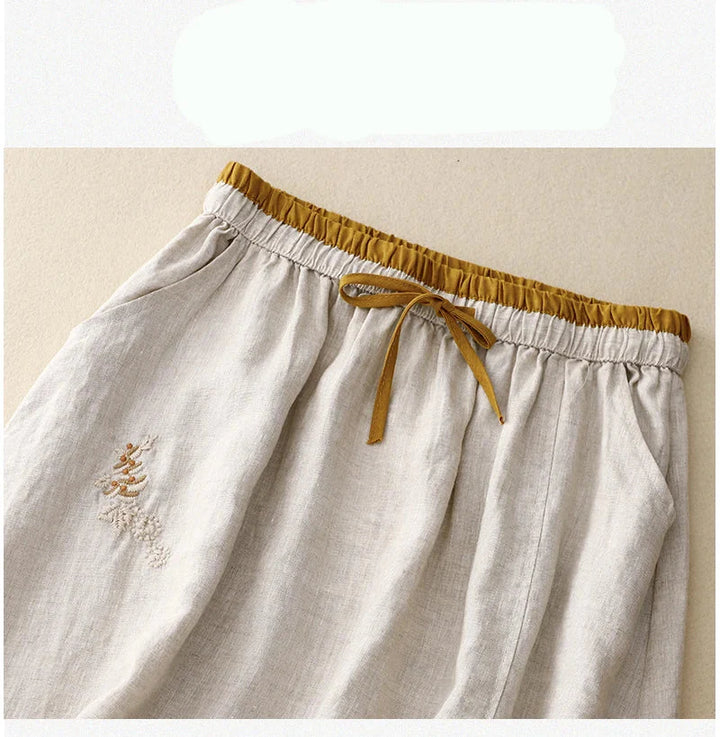 Rosalie Linen A Line Midi Skirt