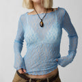Lavina Sheer Lace Long Sleeve Top