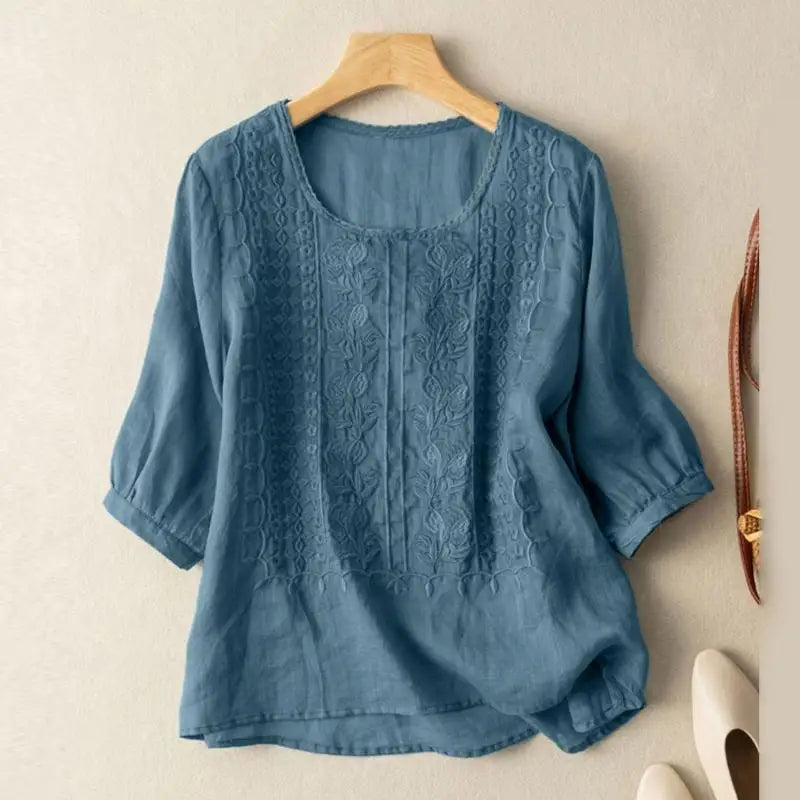 Elaria Embroidered Relaxed Blouse