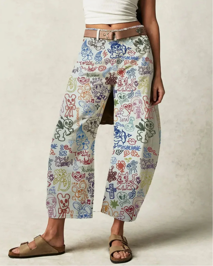 Linnea Floral Tapestry Wide Leg Jeans