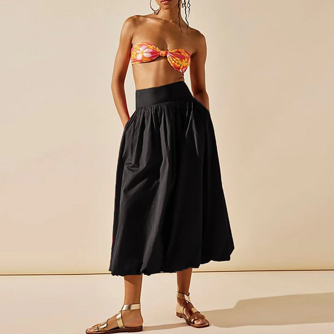 Maravelle Flare Balloon Hem Skirt