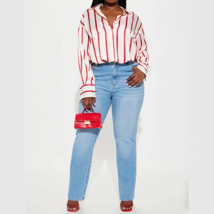 Serelisse Satin Stripe Button Shirt