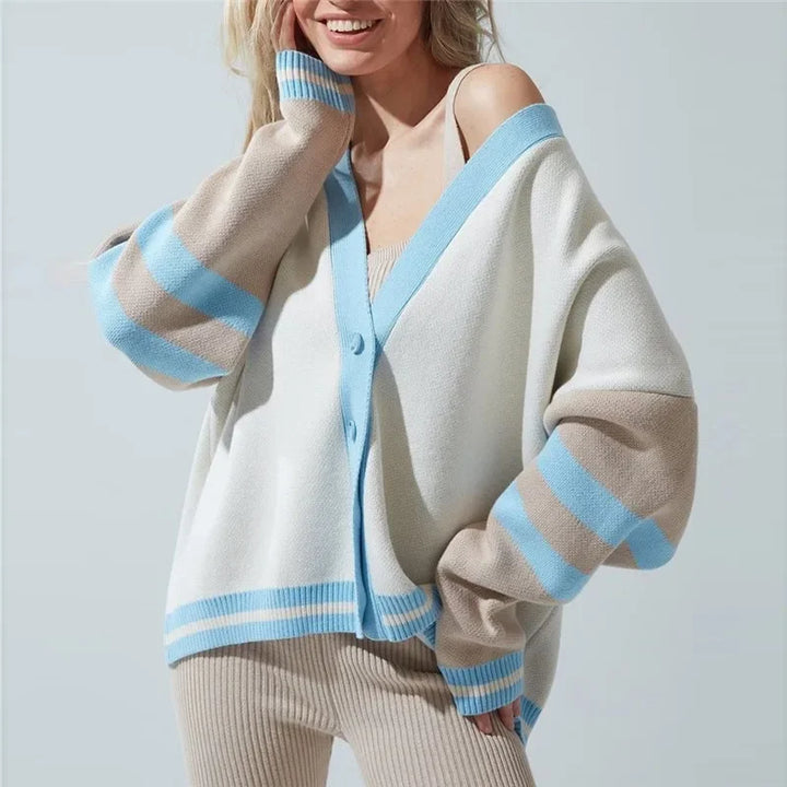 Linnea Contrast Trim Cotton Cardigan