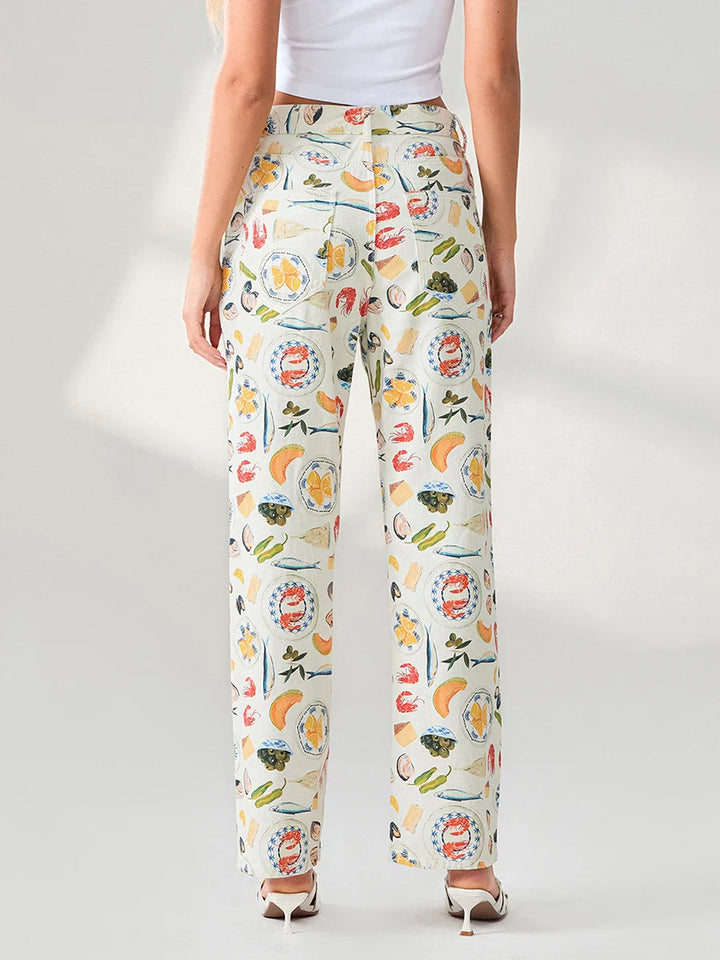 Maribelle Printed Straight Leg Jeans