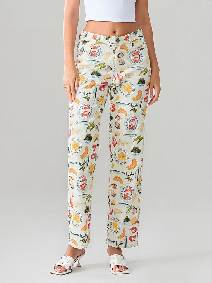 Maribelle Printed Straight Leg Jeans