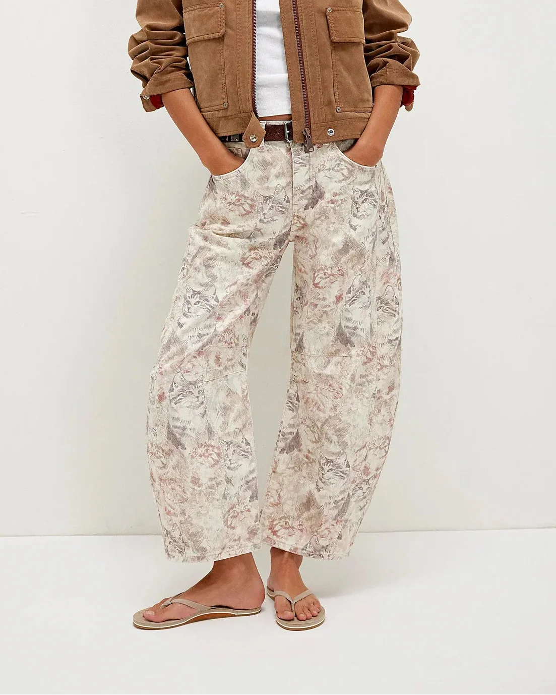 Linnea Floral Tapestry Wide Leg Jeans