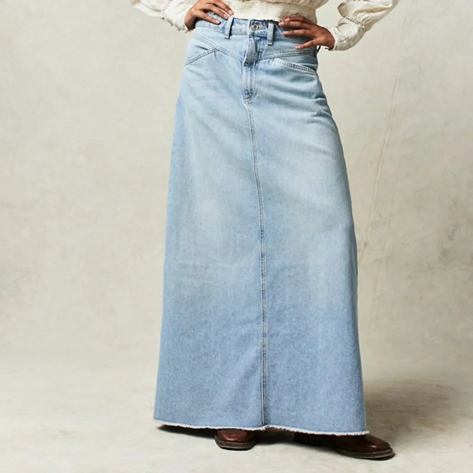 Marcella Vintage Denim Maxi Skirt