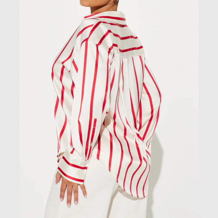 Serelisse Satin Stripe Button Shirt