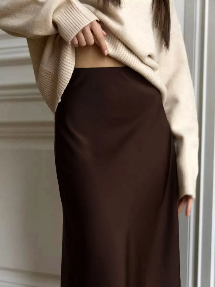 Evelisse Satin Fishtail Maxi Skirt