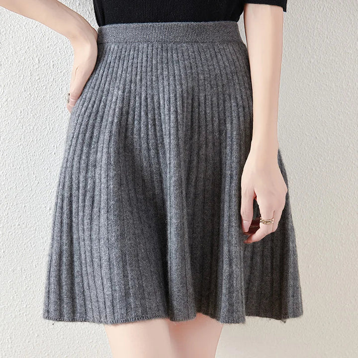 Célestine Merino Pleated Mini Skirt