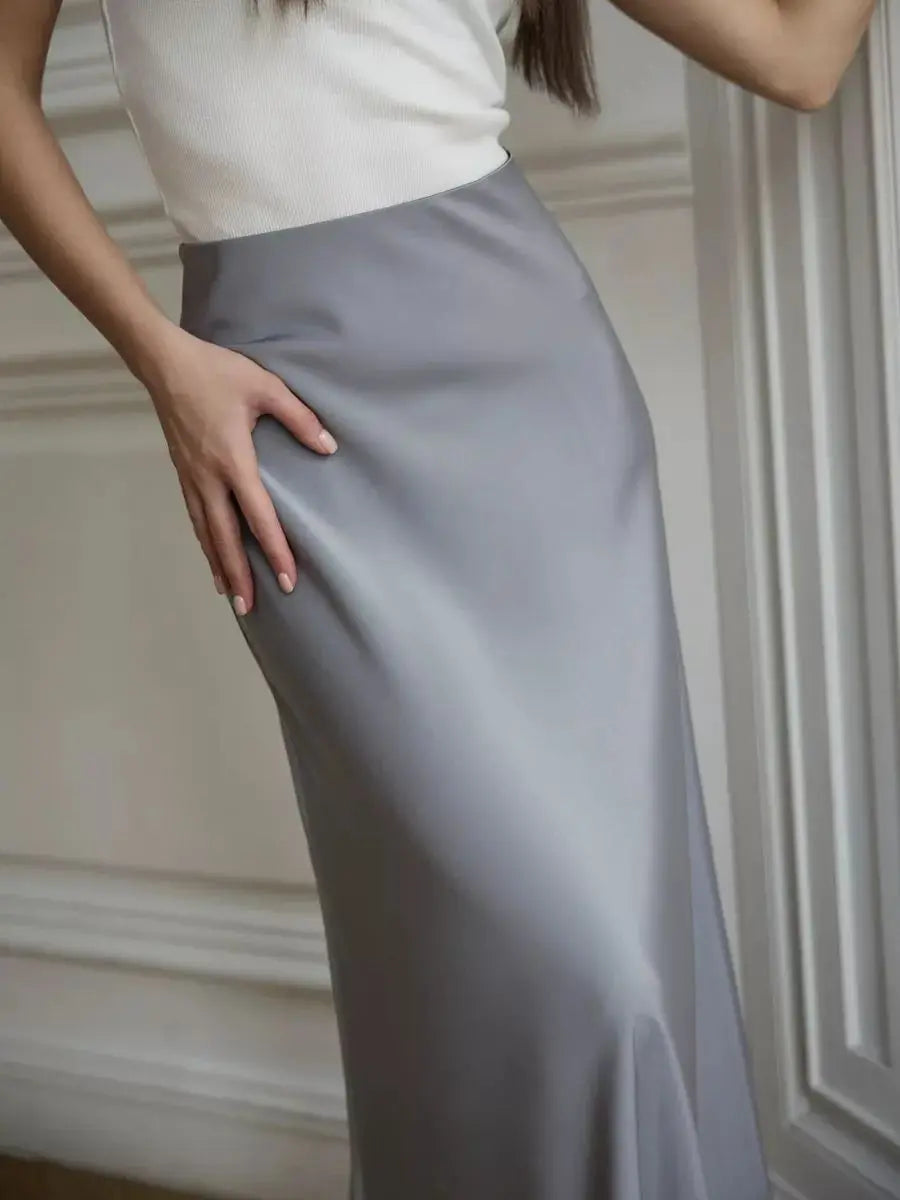 Evelisse Satin Fishtail Maxi Skirt