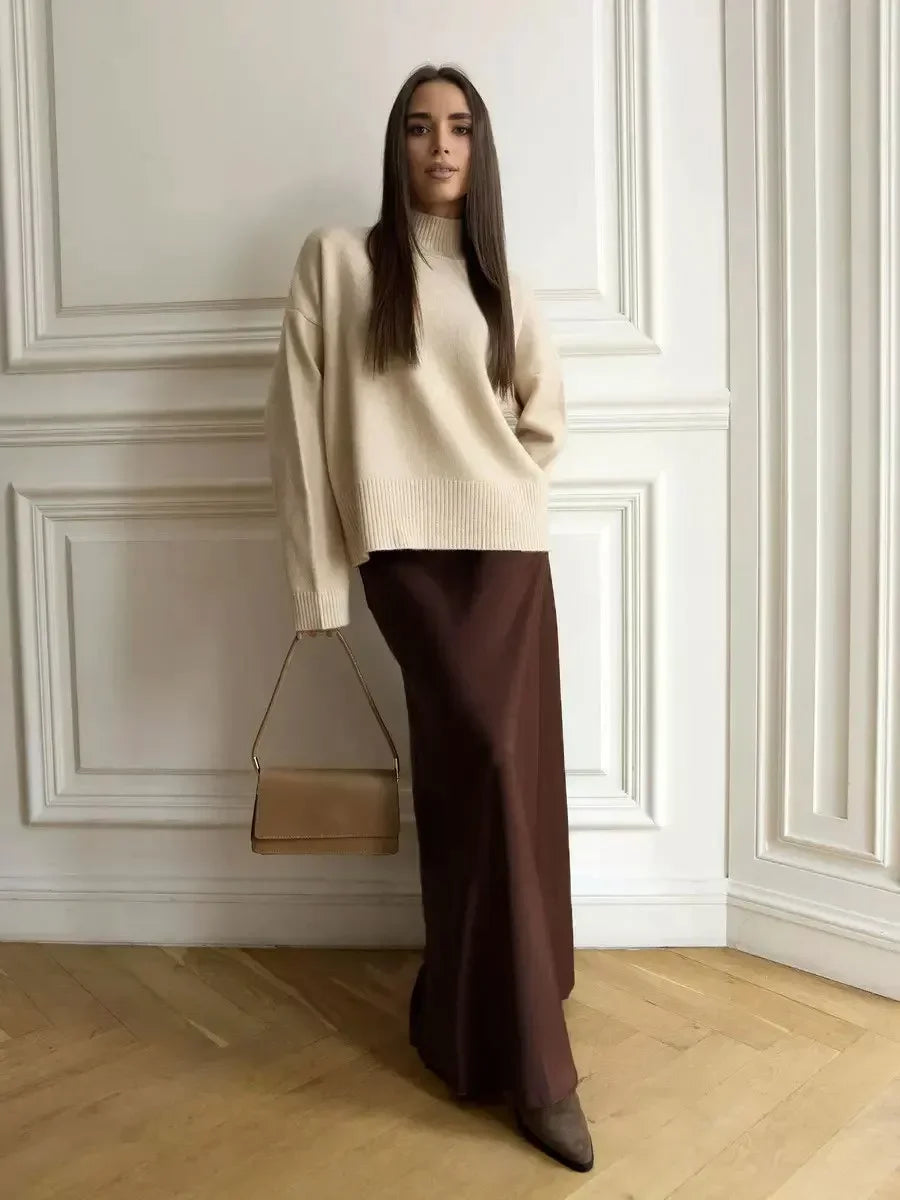 Evelisse Satin Fishtail Maxi Skirt