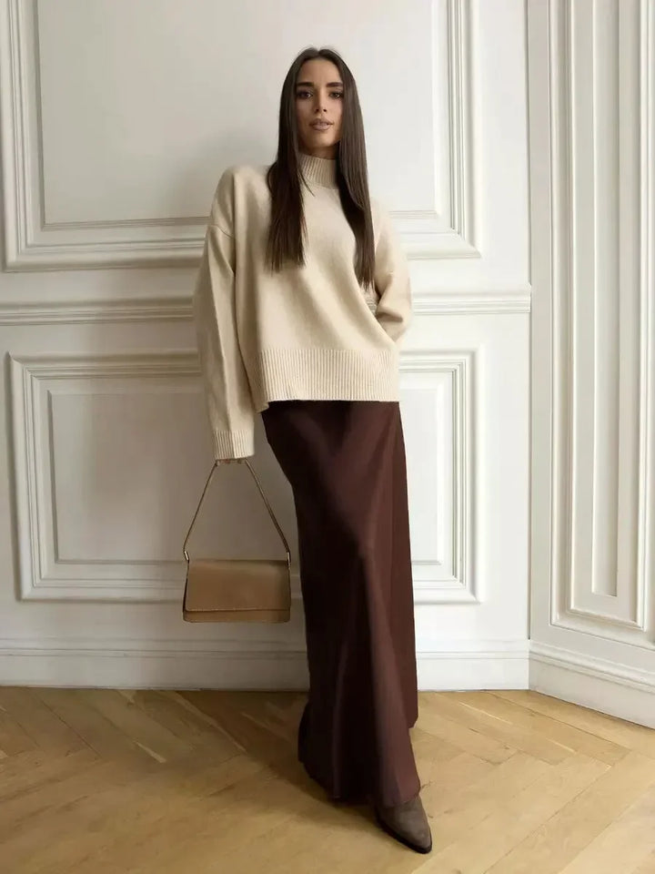 Evelisse Satin Fishtail Maxi Skirt