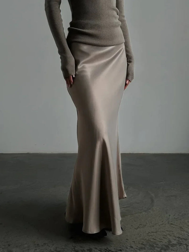 Evelisse Satin Fishtail Maxi Skirt