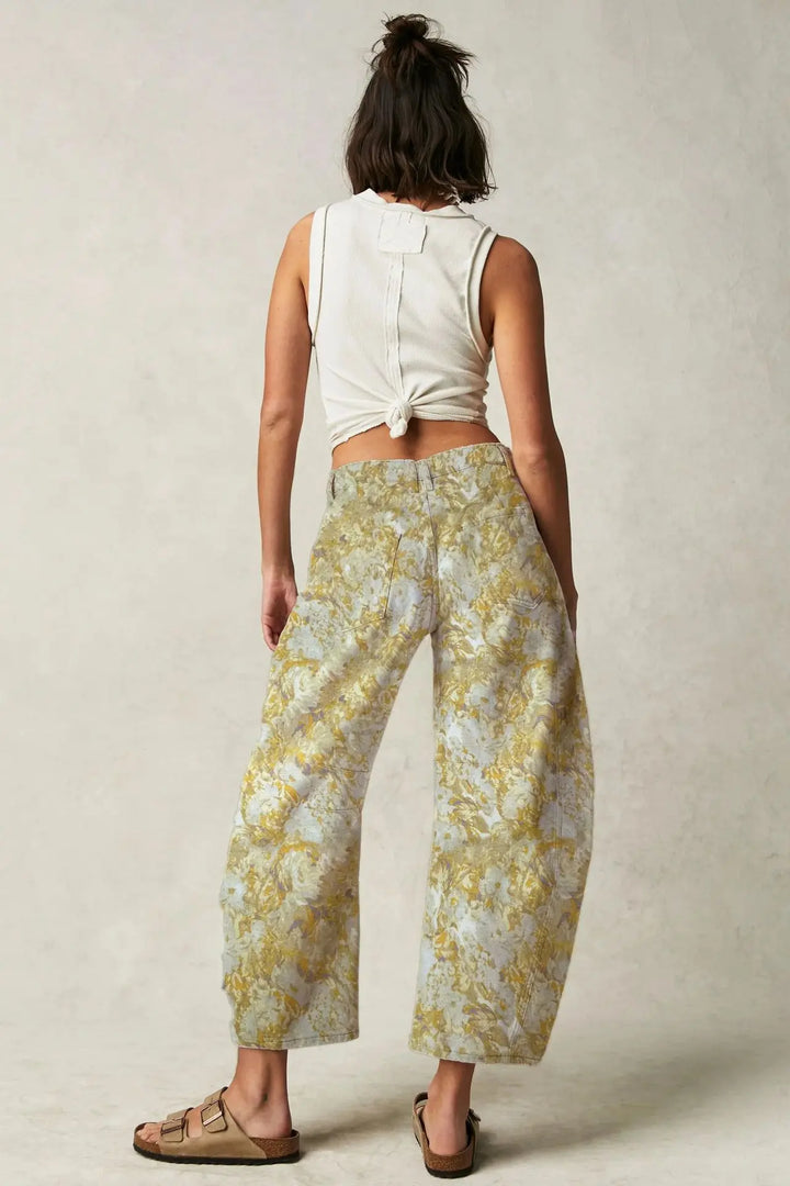 Linnea Floral Tapestry Wide Leg Jeans