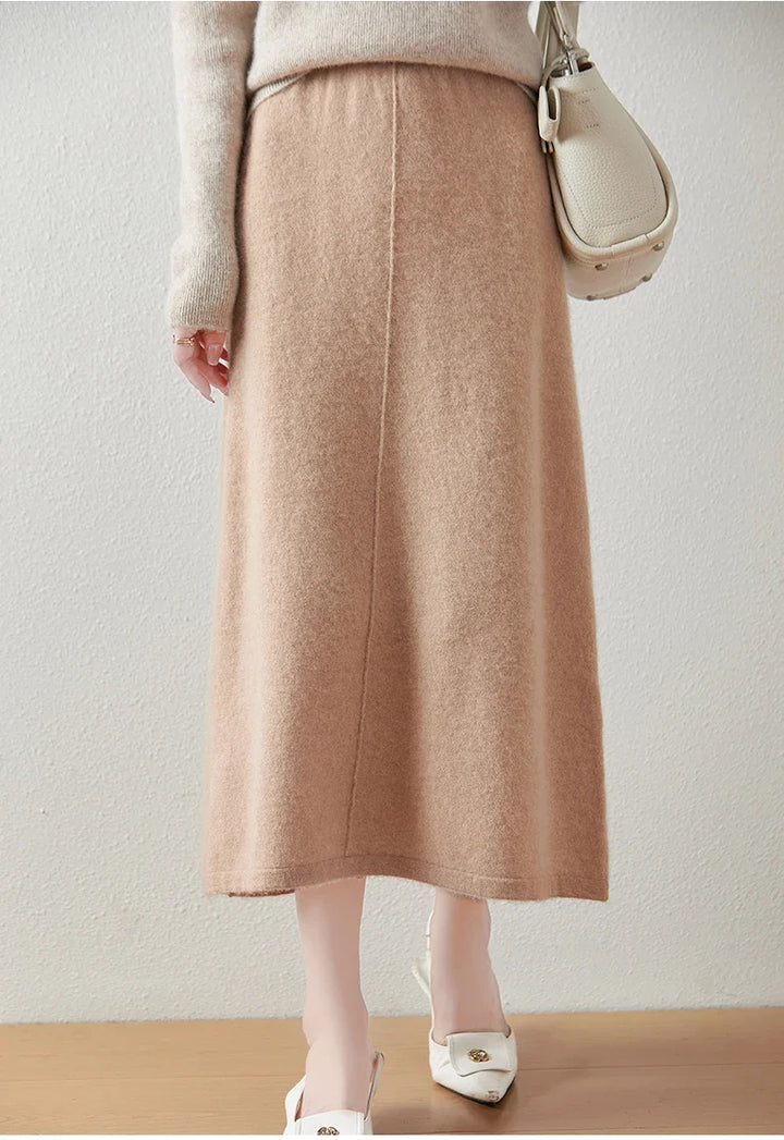 Evelora Merino Wool High Waist Skirt