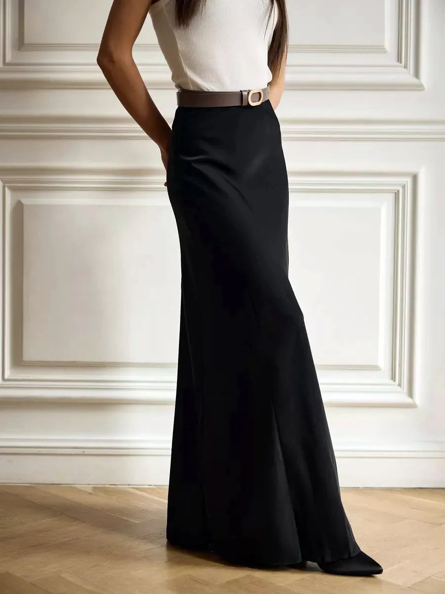 Evelisse Satin Fishtail Maxi Skirt