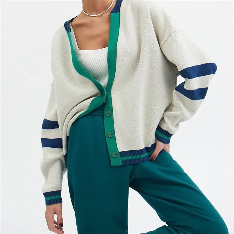 Linnea Contrast Trim Cotton Cardigan