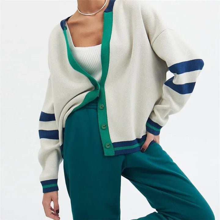 Linnea Contrast Trim Cotton Cardigan