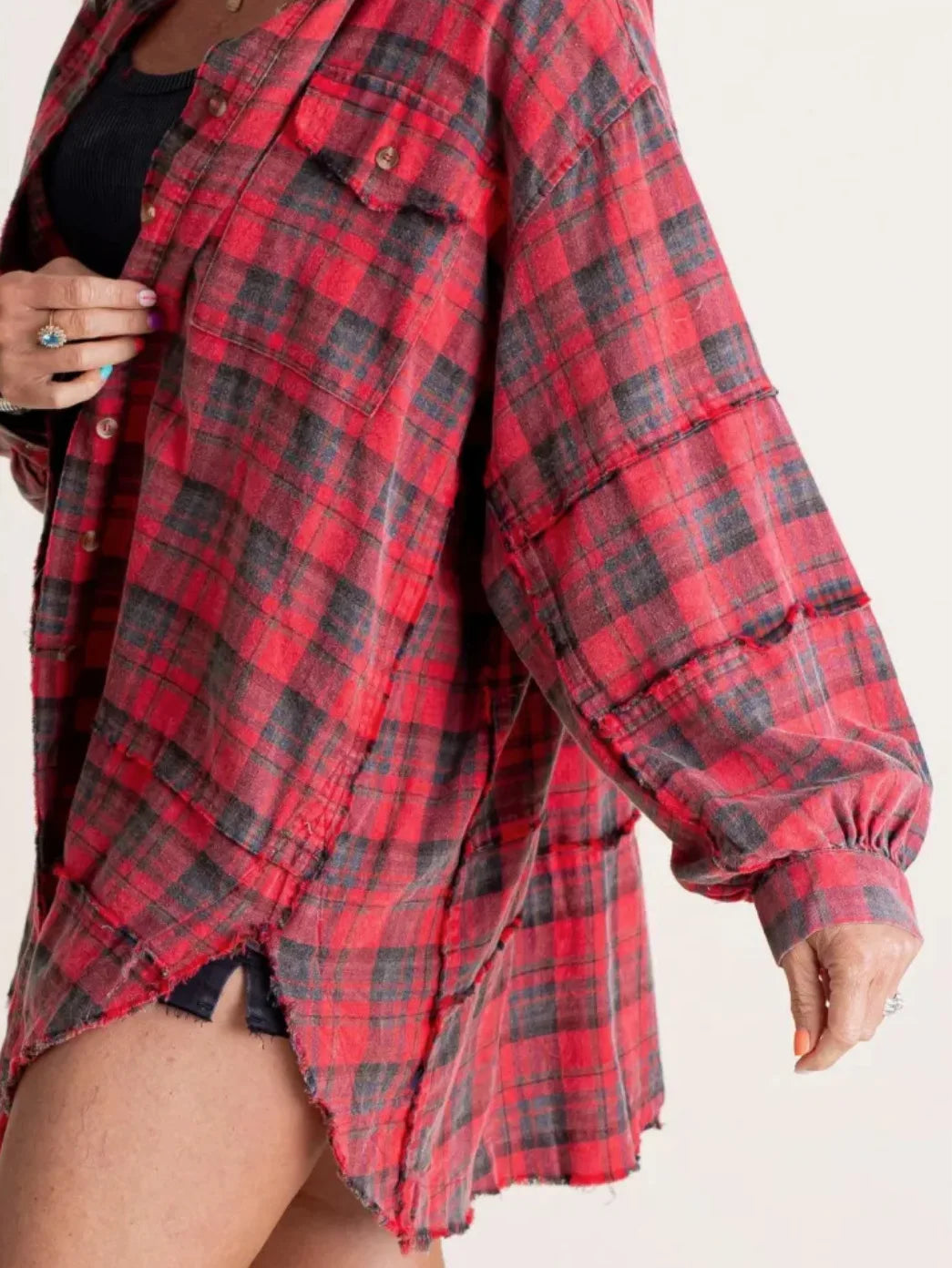Linora Oversized Plaid Flannel Shirt