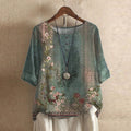Virella Retro Print Relaxed Blouse