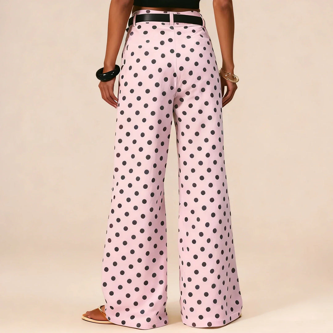 Elodie Polka Dot Wide-Leg Trouser